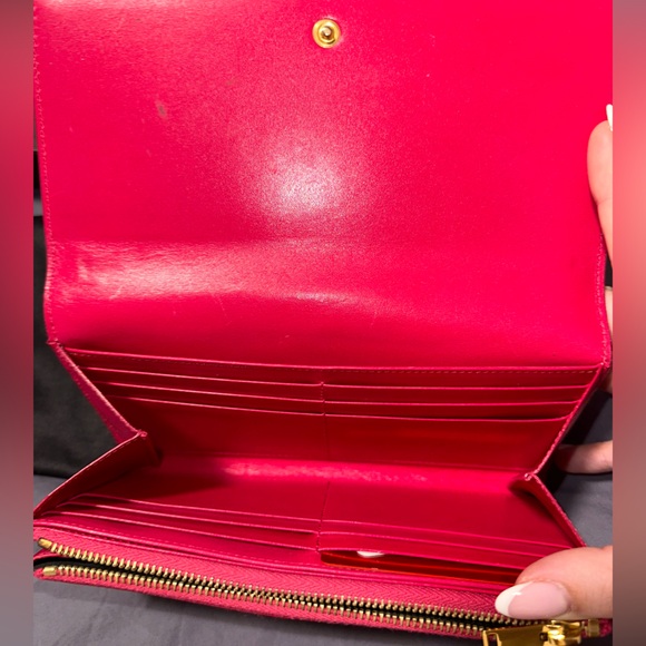 YSL continental wallet in pink WITH DUSTBAG AND BOX - Picture 5 of 8